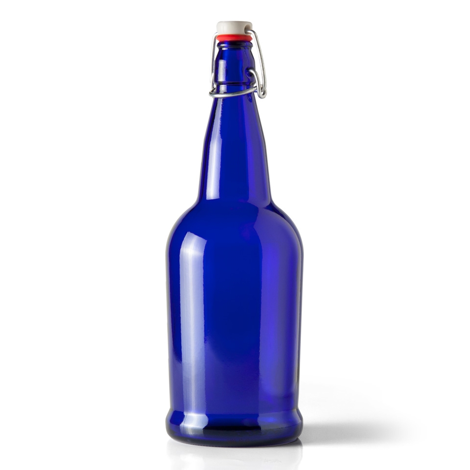 1Ltr Glass Bottle Blue