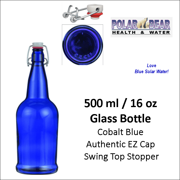 Sandblasted Dark Blue Cobalt Glass Drinking Water Bottle (Medium) — John  Ellis Water