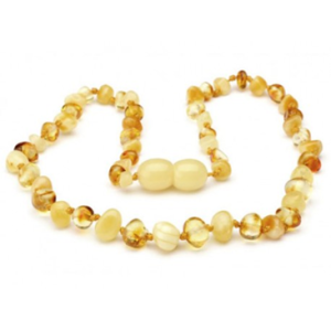 Amber Necklace 11 inch Cream Gold