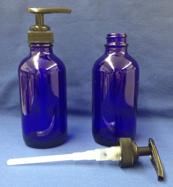 Bottle Blue Glass w Pump – 120 ml