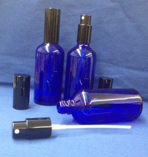 100 ml Blue Glass Bottle with spray