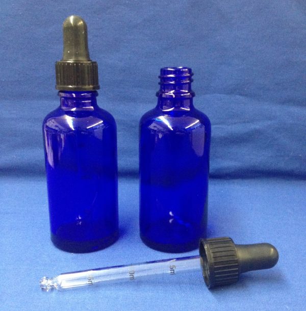 50 ml Blue Glass Bottle with dropper