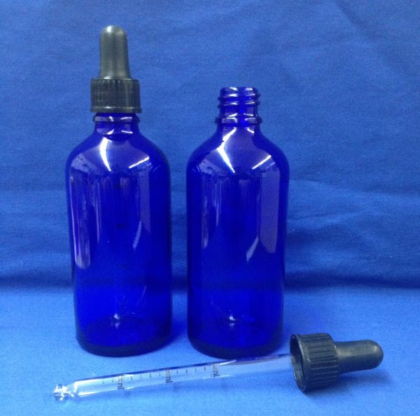 100 ml Blue Glass Bottle with dropper