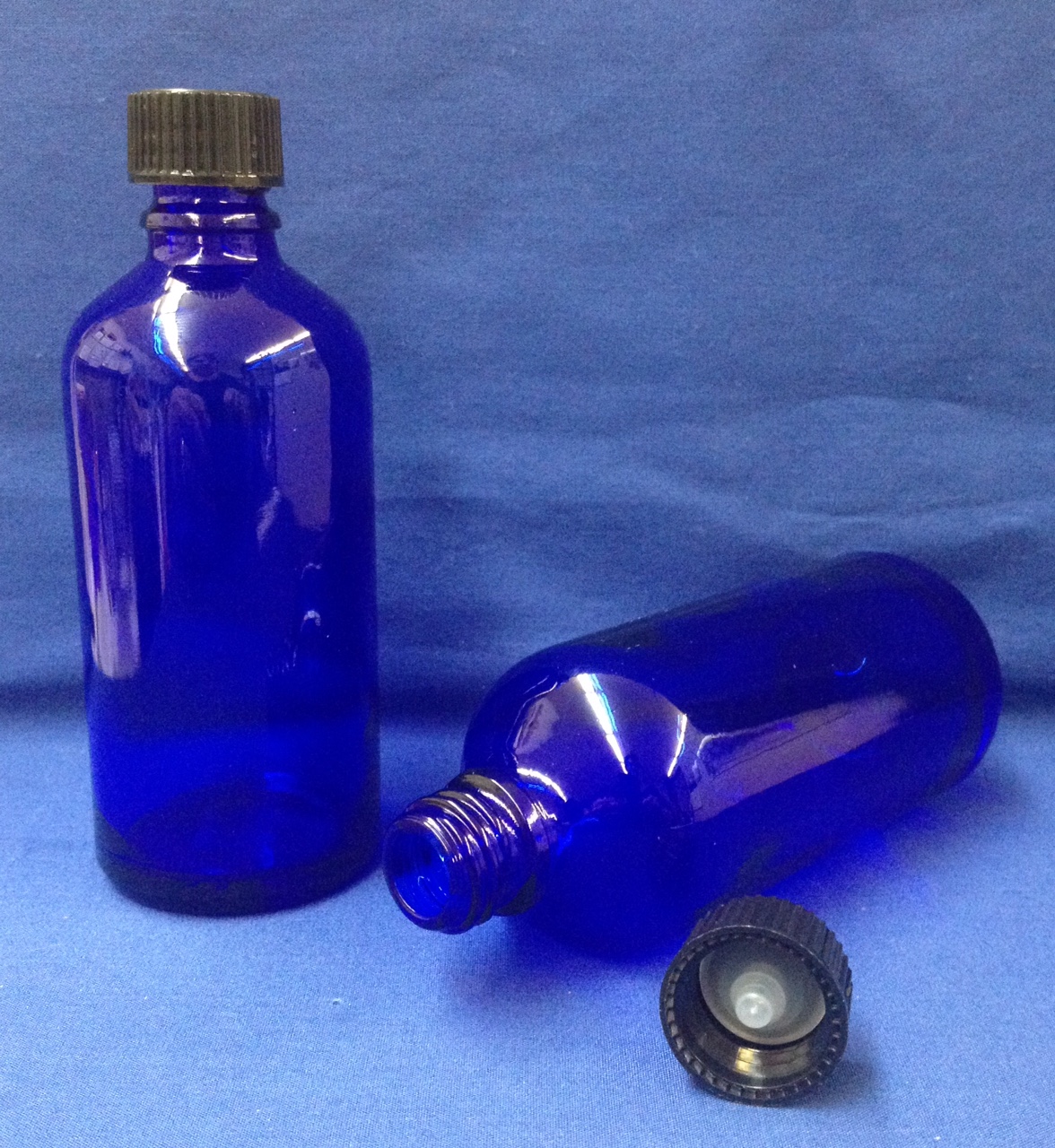 Amber And Cobalt Blue Glass Bottles Jars Polar Bear Health