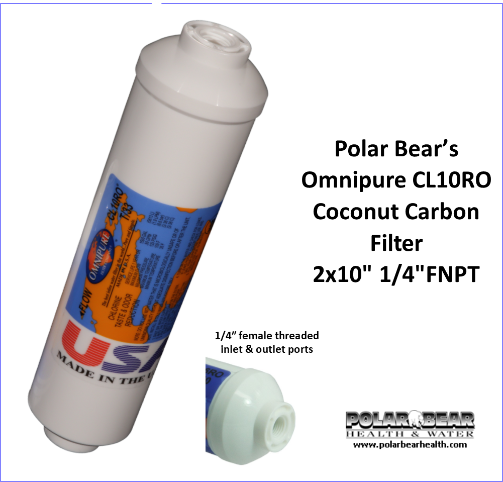 4 Omnipure T40 Post Coconut Inline Carbon Filter 10X2" RO T33 Upgrade water 