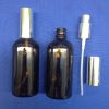 100 ml Amber Glass Bottle with spray silver