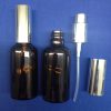 50 ml Amber Glass Bottle with spray silver