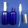 50 ml Blue Glass Bottle with spray Silver