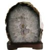 Lamp Natural Agate on wood base