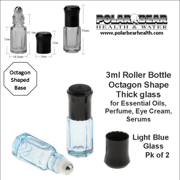 3 ml roller blue octagon