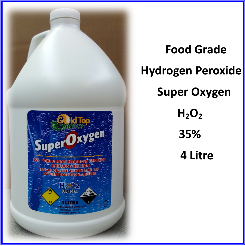 Hydrogen Peroxide Super Oxygen H2O2 Food Grade Gold Top Polar