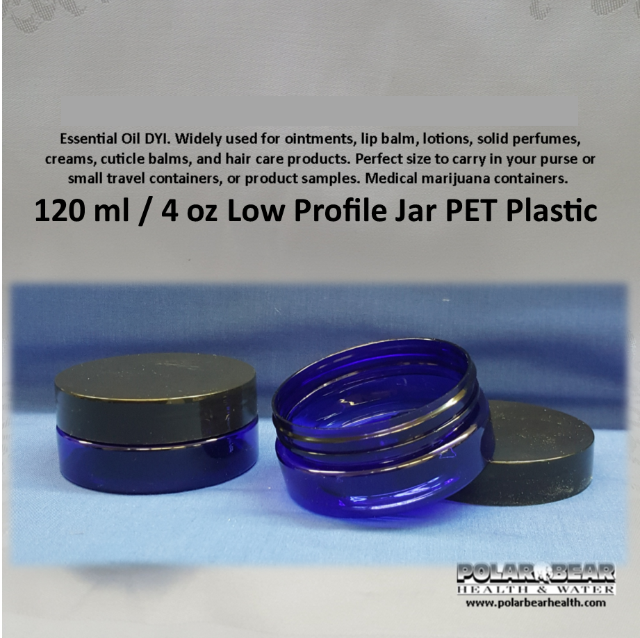 Download 120 ml/4 oz Blue PET Plastic Jar Low Profile - Polar Bear Health & Water - Edmonton, AB