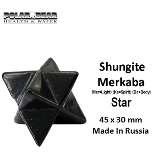 Merkaba Star Shape Polished Black Karelian Shungite Healing Pain Relieve 204 Ct 